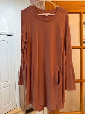 Athleta Long Sleeve Swing Dress in Dusty Rose